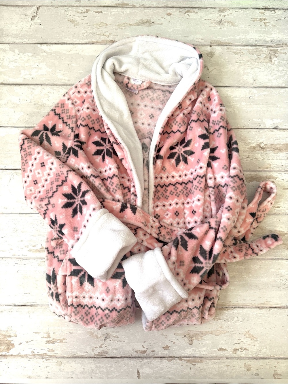 Women’s Pink Fleece Full Length Robe Blanket Secret Treasures Size Medium